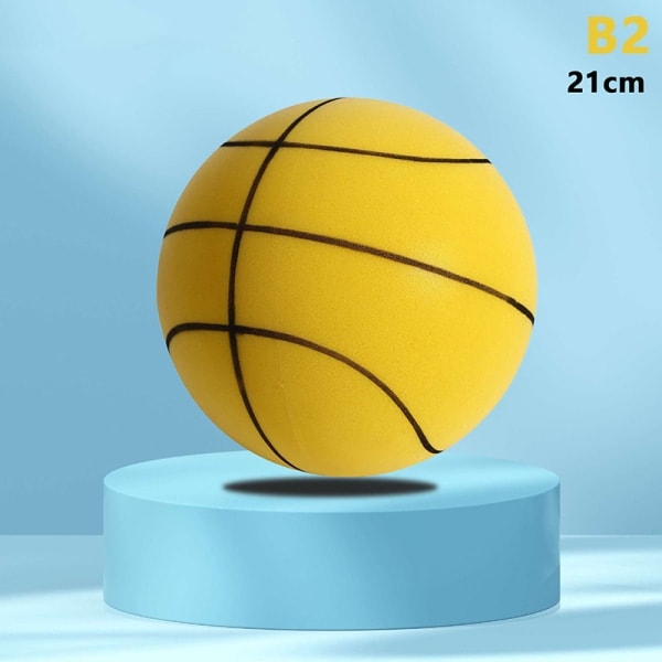 Stille Innendørs Basketball for Barn og Voksne Gul Yellow 21CM