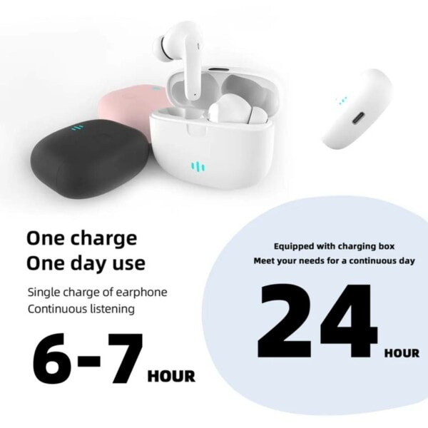 Helt Trådlösa Pro TWS Bluetooth Stereo In-Ear Hörlurar USB-C Rosa Rosa pink