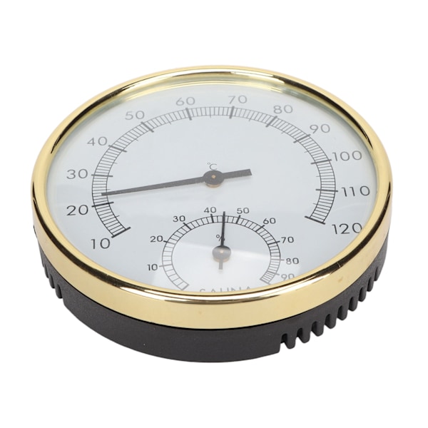 Saunatermometer til vægmontering med klar skala, fysisk induktion, rustfrit stål hygrometer