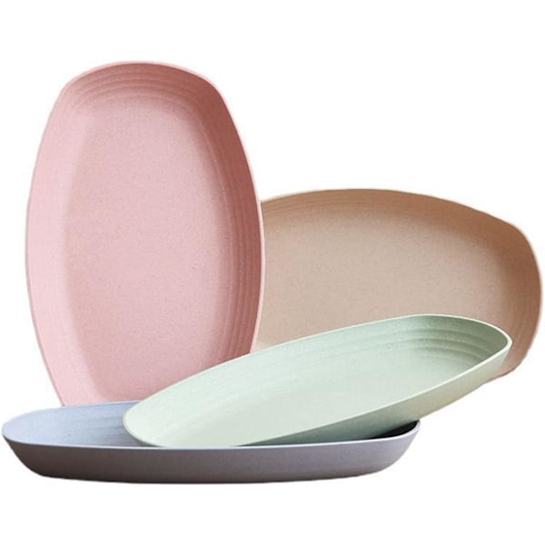 Muovilautaset, joululautaset, 4 kpl:n setti, uudelleenkäytettävät lautaset matkustamiseen, retkeilyyn tai jokapäiväiseen käyttöön (30 cm).