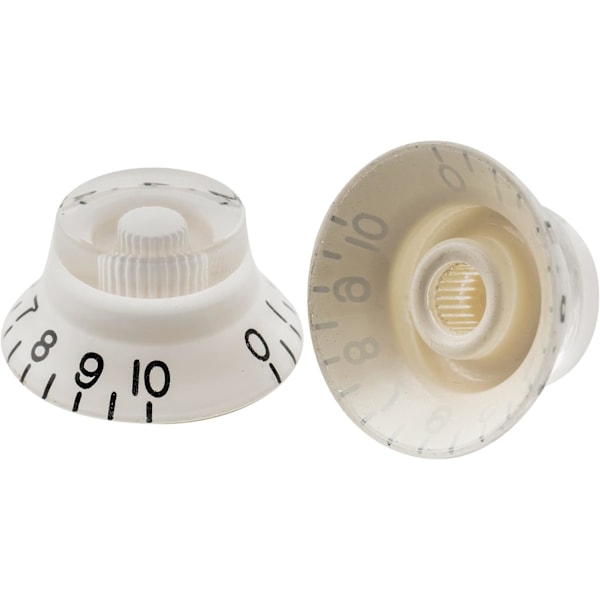 Pro Imperial Tumstorlek Bell Top Hat Rattar Kompatibla med USA-tillverkade Les Paul-stil Elgitarrer, Vit (Set med 4)