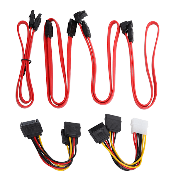 Dataöverföringskabelset 4-Pin IDE Strömkabel 15-Pin SATA Hane till Hona Hårddiskkabel Kit{hh]