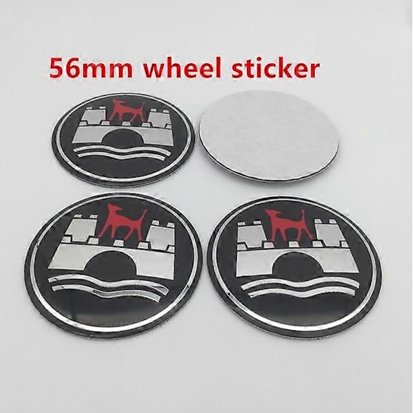 4 st 56mm 60mm 65mm 68mm Wolfsburg Edition Bil Hjulcentrumkåpa Navkapsel Resin Badge Emblem Klistermärke Biltillbehör 56mm black sticker 1