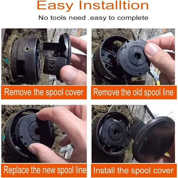 Trådspolar för BOSCH EasyGrassCut 18 23 26 Art 23 26 Grästrimmer Reservdelar (BOSCH F016800569 / F16800385, 4 stycken){HH}