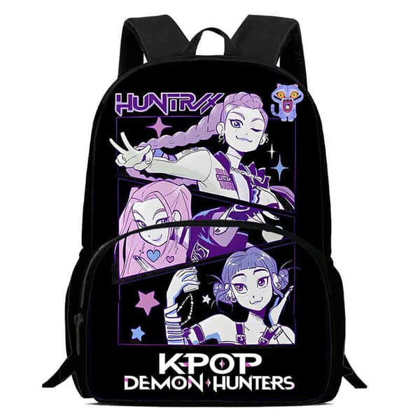 K-Pop Demon Hunter Ryggsäck med Matlåda & Pennfodral för Skolan TDKH020