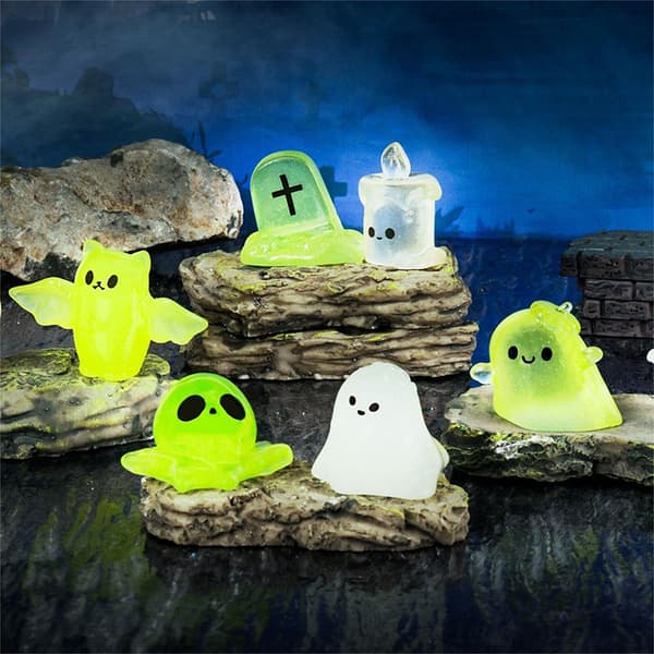 Tecknad självlysande Halloween pumpa spöke prydnad kreativ A4