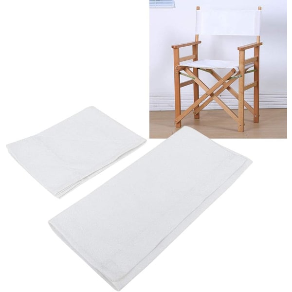 994338 Canvas Stoltrekk, 1 Sett Regissørstol Canvas Erstatningssete Stoff Hjemmeinnredning Møbeltilbehør (Hvit) White