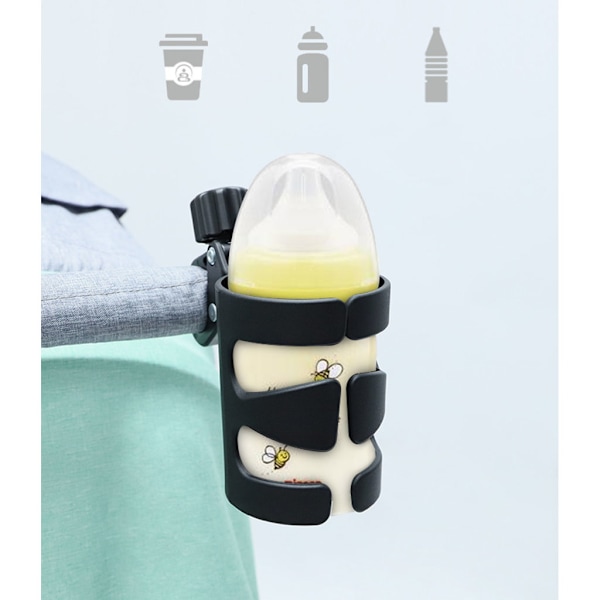 Baby Mugghållare Universal 360° Roterbar Dryckesflaskhållare för Barnvagn Rullstol