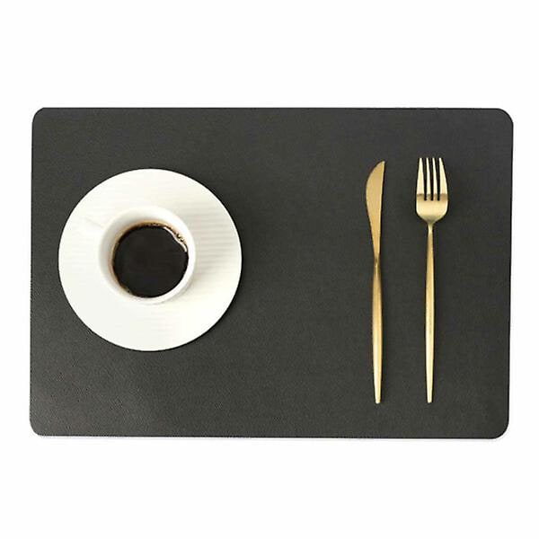 4 kpl ruokaliina keinonahkaa suorakulmainen musta 43x30cm musta{HH}