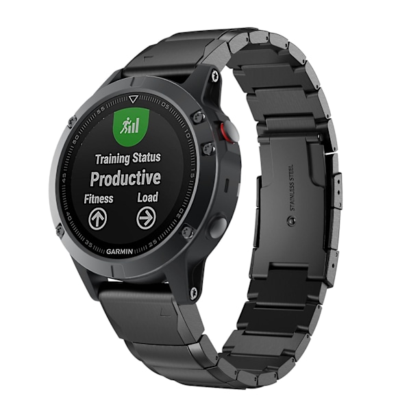 Rustfrit stål armbånd til Garmin Fenix 7S {HH} Black