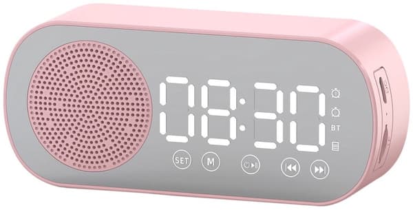 Bluetooth-högtalare väckarklocka - Digital klocka med LED-display - Dubbel larmradio för djupsömnare
