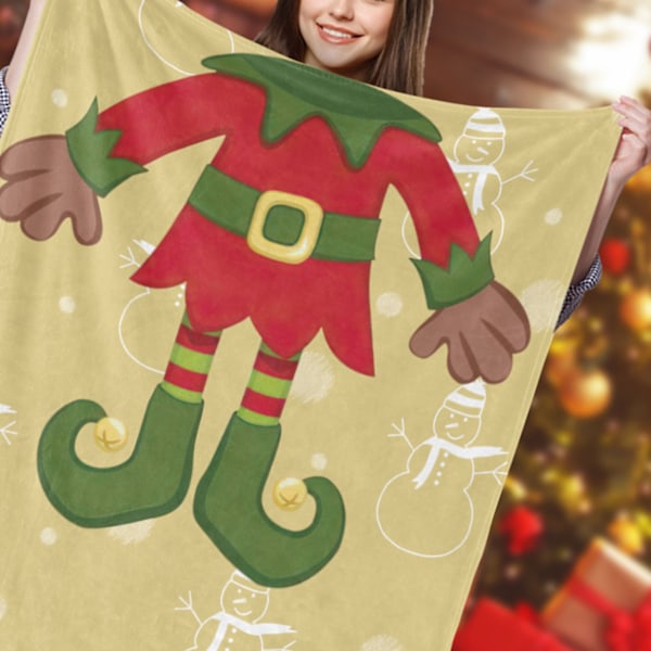Julklappsfilt Roligt Tryck Festival Dekorativ Filt