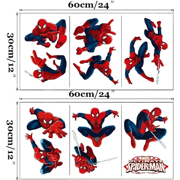 3D Kunst Fjernbar Spiderman Gutterom Veggklistremerke Hjem Dekal, Skrell og Fest Veggklistremerke for Barnerom Veggdekor