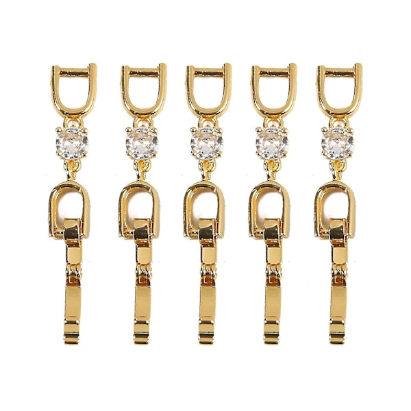 5 kpl Kaulakoru- ja Rannekorun Pidennysketjut Kristallilla Rhinestone-Lukolla Gold