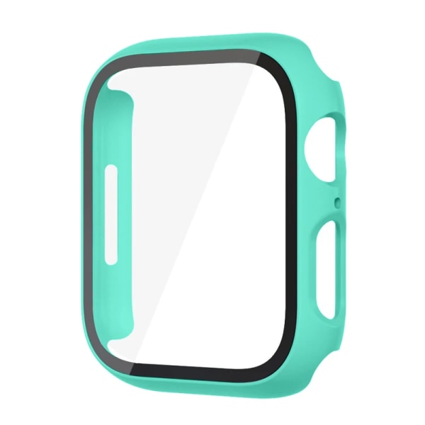 Glass+ Cover för Apple Watch case 9 8 7 6 SE 5 iWatch Accessories Screen Protector Apple Watch Series 45mm 41mm 44mm 40mm 42mm 38mm ljusgrön light green 45mm series 7 8 9