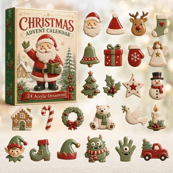 Julefigurer Julekalender - Gaveæske med samlefigurer Mushroom Dwarf Blind Box 26 * 18 * 3cm