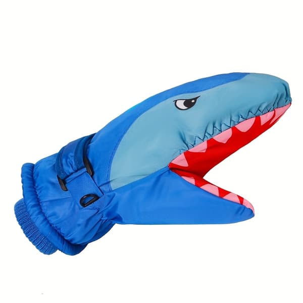 Skihansker for barn, termiske, vindtette, haidesign, vinter Blue Size M (Suitable for 3-5 Years Old)