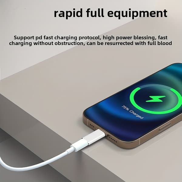 2-pack, Lämplig för iPhone Lightning till USB C-adapter, C-Typ Laddargränssnitt, Lämplig för iPhone16/15 Laddare 2 Pack (white)