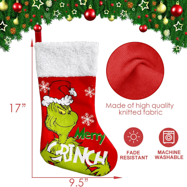 4-paketti Grinch-joululahjasukkia, 18 tuuman joululahjasukkia