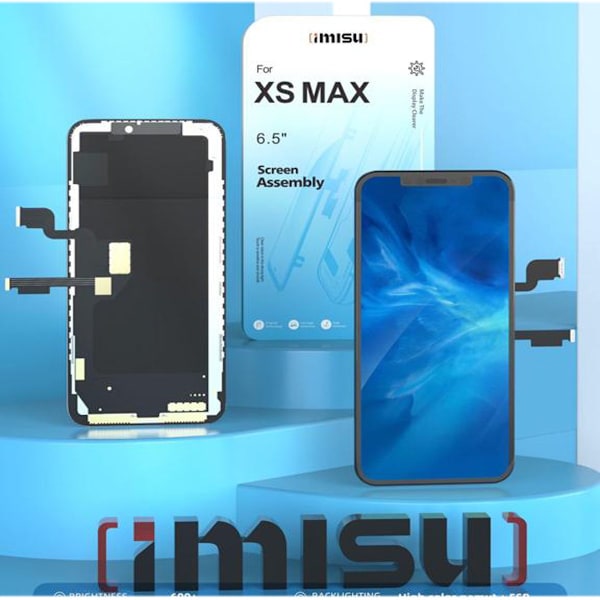 imisu skjerm for iPhone Xs Max svart{hh] black only the screen