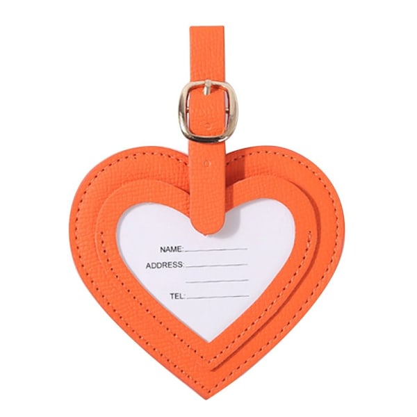 2 stk Hjerte Bagasjelapper Anti-Mist Bagasjelapper ORANSJE Orange
