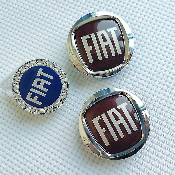 4 st 60 mm Passar Fiat Hjulcentrumkapslar Bilstyling Fälgar Navkapslar Emblem 56 mm Dekaler, 4 st-röd-60 mm