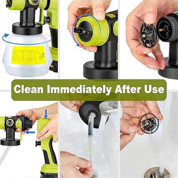 CASA Sladdlös Färgspruta för Li-Ion Batteri Elektrisk Handhållen Färgspruta för Möbler DIY Arbeten{hh]
