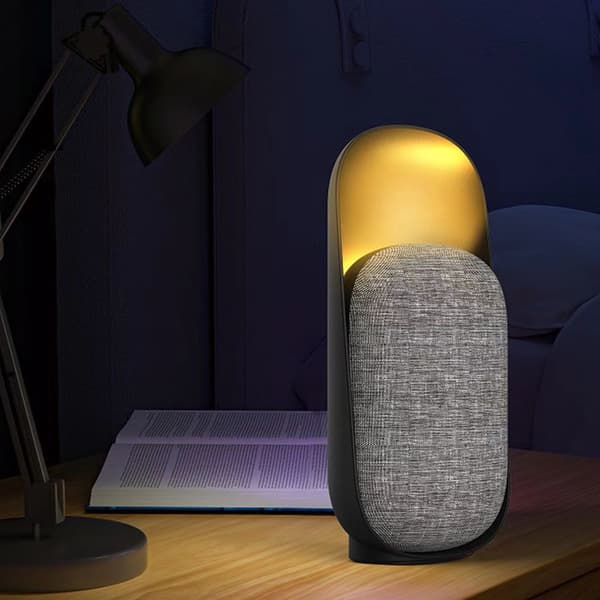 Bluetooth Højttaler Natlampe 3 i 1 Dæmpbar LED Sengelampe USB Genopladelig til Soveværelse Stue Sort