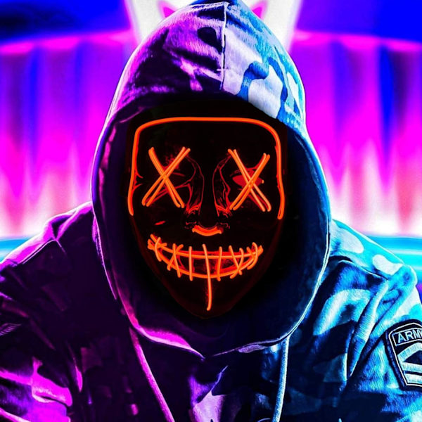 Masker för Halloween, LED-upplysta Masker Läskiga, för Kostym Cosplay Festivalfest Orange