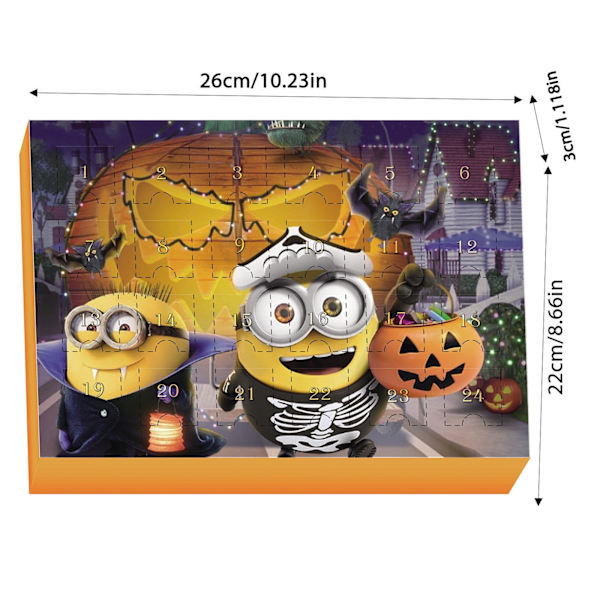2024 Ny Minions Halloween Kalender Blind Box Adventskalender 24 Stk. Overraskelsesæsker