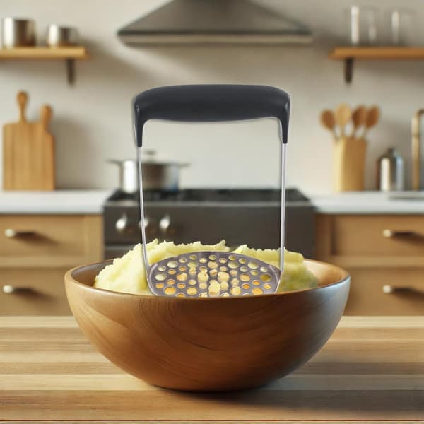 Potetmoser i rustfritt stål med sklisikkert ergonomisk håndtak for matlaging