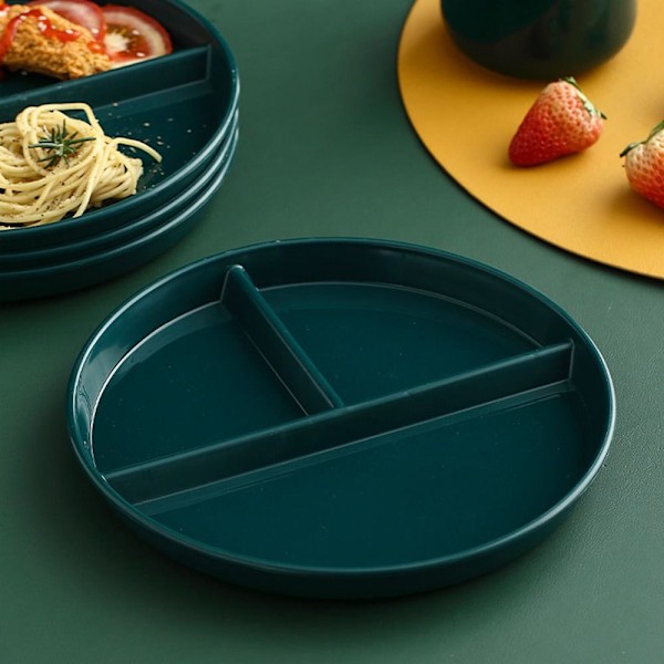 Tallerken med 3 rum Runde middagstallerkener i plastik{HH}