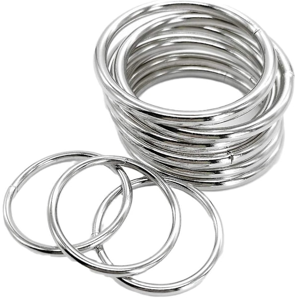 Metallringar 2 Tum för Växthängare Stål Silverringar Metall Aros De Metal Para Macrame 10-pack 60mm Små Metall O-ringar