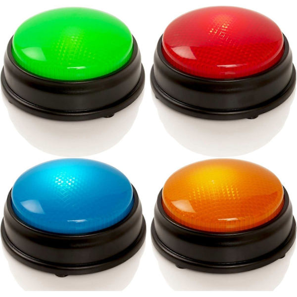 Quiz Buzzers - Sæt med 4 lys- og lydbuzzere til pubquiz-spil