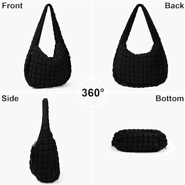 Quiltad väska för kvinnor, stor quiltad väska för kvinnor, crossbody-väska i bomull, quiltad axelväska