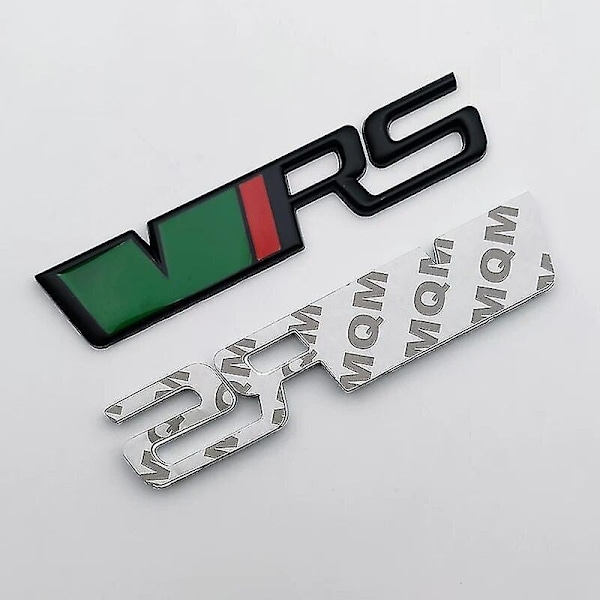 3D Metall Emblem med RS-Logo för Skoda Fabia, Superb, Kodiaq, Octavia 2, 3, Mk1, Mk2, Mk3, A5, A7, VRS Dekal