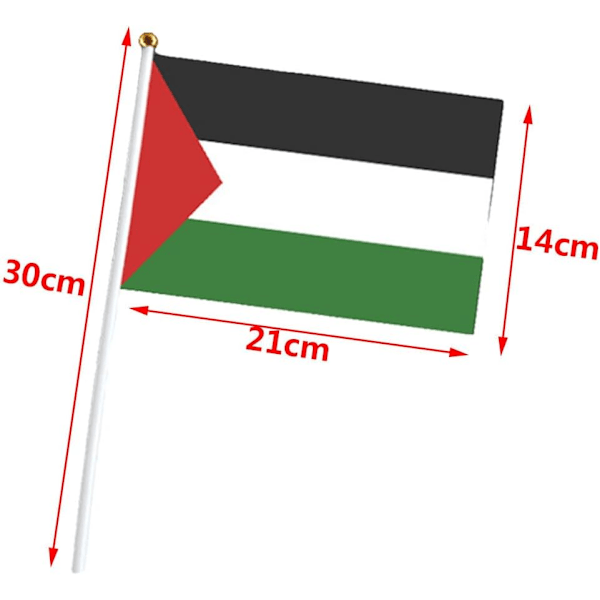 MH-10 st 14x21cm Estland Palestina Polyester Handflagga Liten Storlek