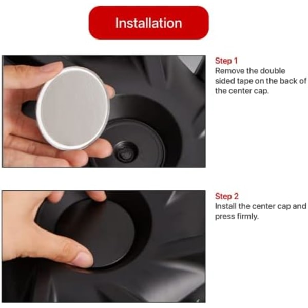 Hjulkapsler (4 stk.) til KAVANIC Tesla Model Y Model 3 Modifikation Cover (sort/mat sort)