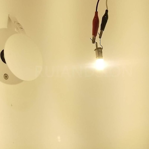 E10 LED Pære 220v 230v AC Energibesparende LED Indikatorlys 8mm Skruebase 3030 4smd LED Chipset Opgraderingspære, Varm Hvid (4-pak) {HH}