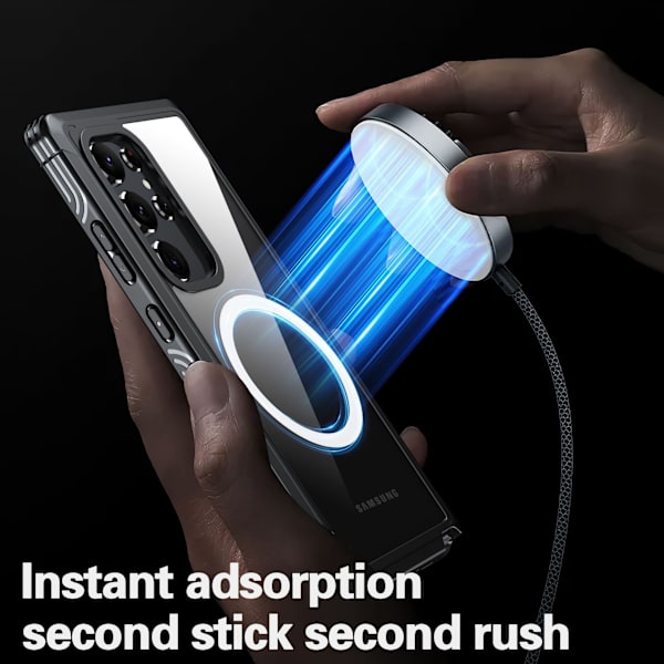 SUPCASE til Samsung Galaxy S24 Ultra Cover med Stativ, [Indbygget Skærmbeskytter Militær-Grade Beskyttelse Telefon Cover til Galaxy Sort