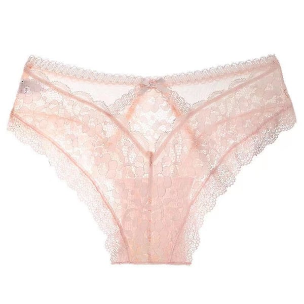 Kvinder Blonder Tanga Trusser 2 Stk T Ryg Lav Talje Gennemsigtig Trusser Pink Pink L