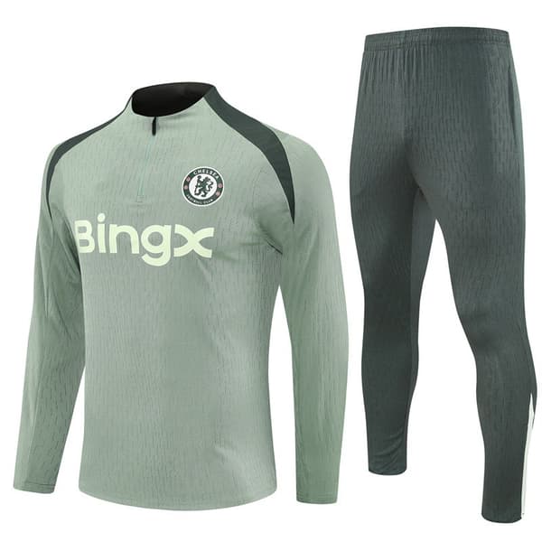 Langærmet træningstrøje med halv lynlås til mænd L 2425 Chelsea Light Blue