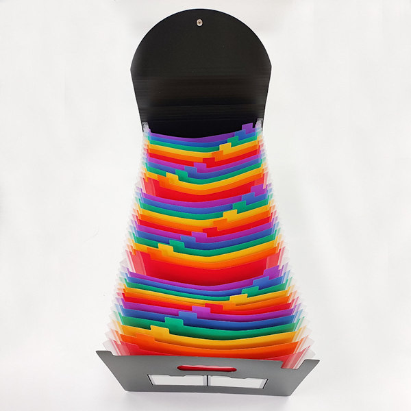 Document Folder - A4 - Fireproof Fan Folder - Writing Folder A4 - 25 Compartments - Document Folder - Transparent Plastic Folder for Paper Storage