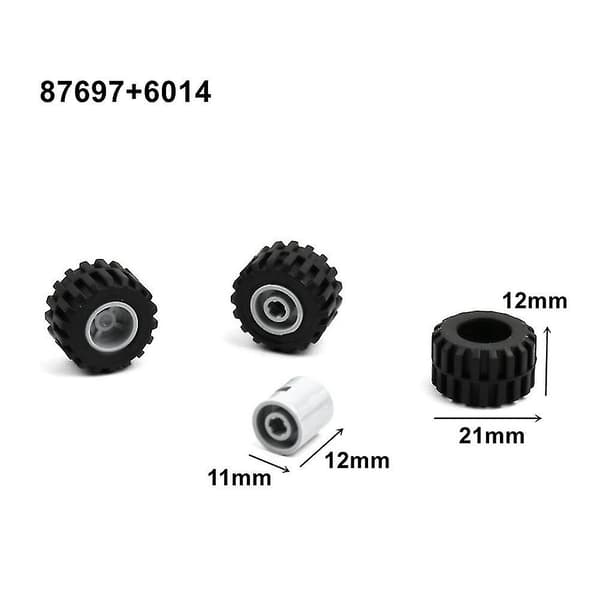 48 st Mini Hjulaxlar Paket Block Biltillbehör Däcknav Klassiska Klossar Barn DIY Leksaker Klossar-A