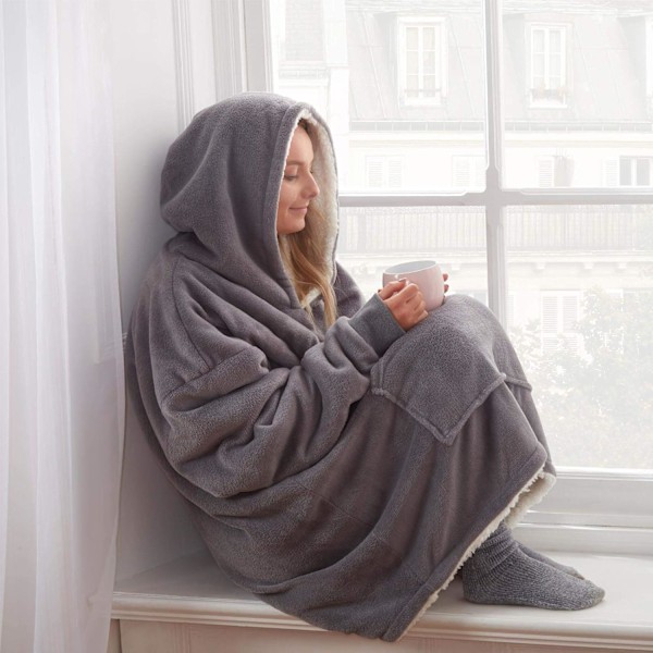Sienna Hoodie, Ultra Mjuk Sherpa Fleece, Varm, Mysig, Bekväm, Stor och Portabel, Stor Tröja rosa