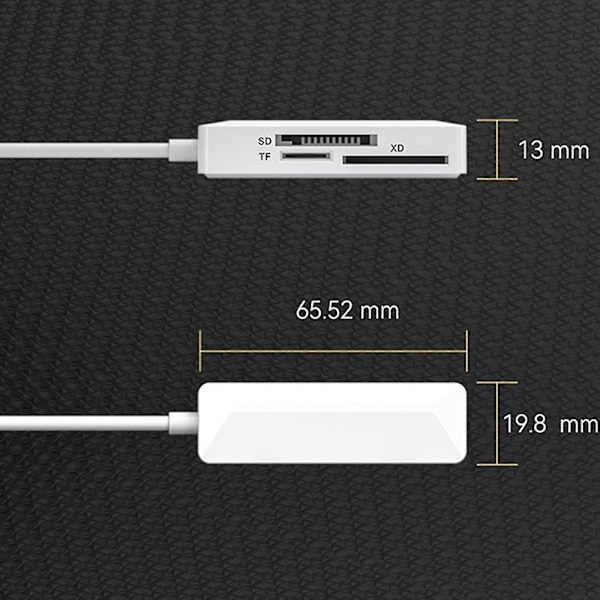 Ios 8-pins kortleser Tfsd Xd 3-i-1 kortleser for laptop, telefon og nettbrett