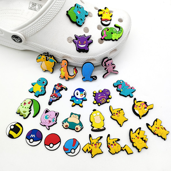 27 stk. 3D tresko sandal tilbehør, sko charms, søte sko charms