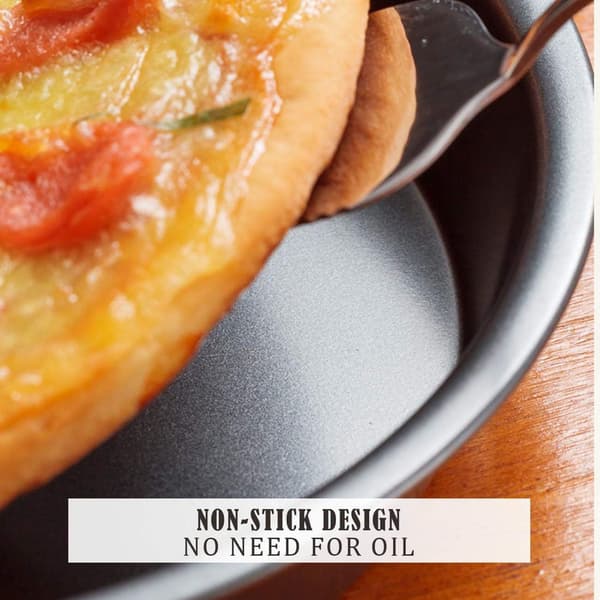 Perforert Pizzapanne Sett - 3 Deler 24+28+32cm Stekeovnsbrett - Non-Stick Pizzabunnstativ for Grilling og Baking