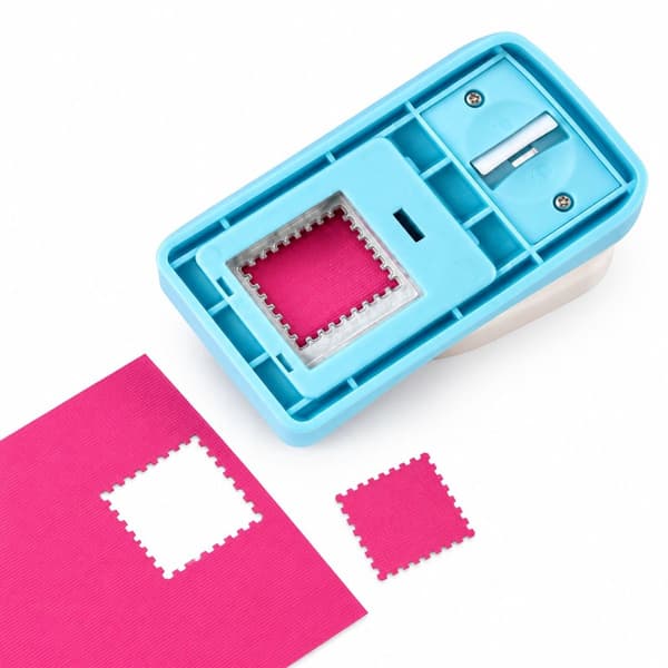Rektangulær stempel-stanseform 2,5x2,1 cm - Papirstanse for skoleprosjekter og kontorbruk