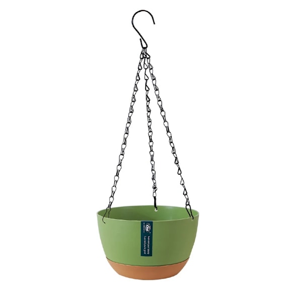 Automatisk Vandabsorberende Blomsterpotte, Moderne Hængende Kurv med Kontrastfarve, Potter til Have og Indendørs Planter, Balkonbeslag green
